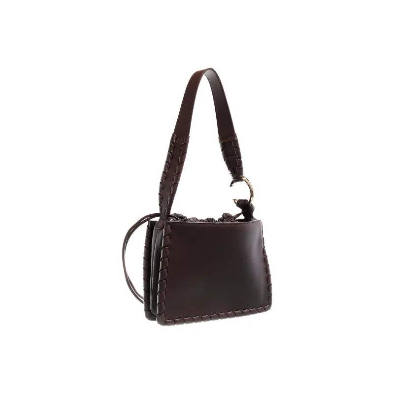 Chloe Leather Hobo Bag Handbag Shoulder Bag Regular Women's Dark Brown-1