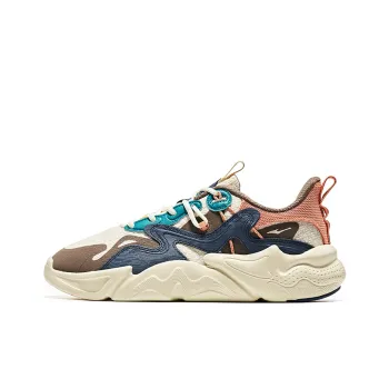 Erke Heaven And Earth Low Top Sports Casual Shoes Men's Egg Milk Grey Coca Brown
