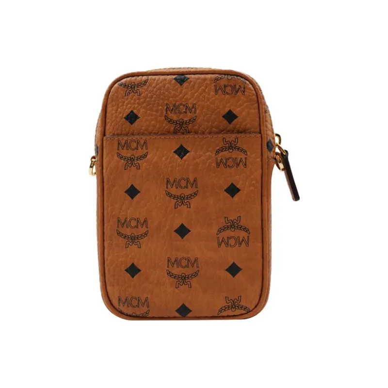 MCM Tech Crossbody Visetos Mini Cognac-3