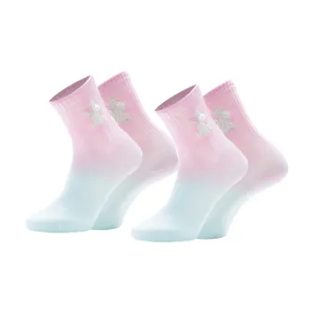 LiNing Mid Calf Socks Women's 2 Pack Blue Pink Gradient