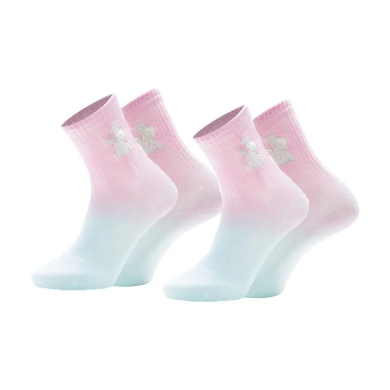 LiNing Li Ning Disney Toy Story Mid Calf Socks Women's 2 Pack Blue Pink Gradient-0