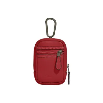 COACH N/S Cow Leather Keychain Card Holder Coin Purse Small Size Women's Red