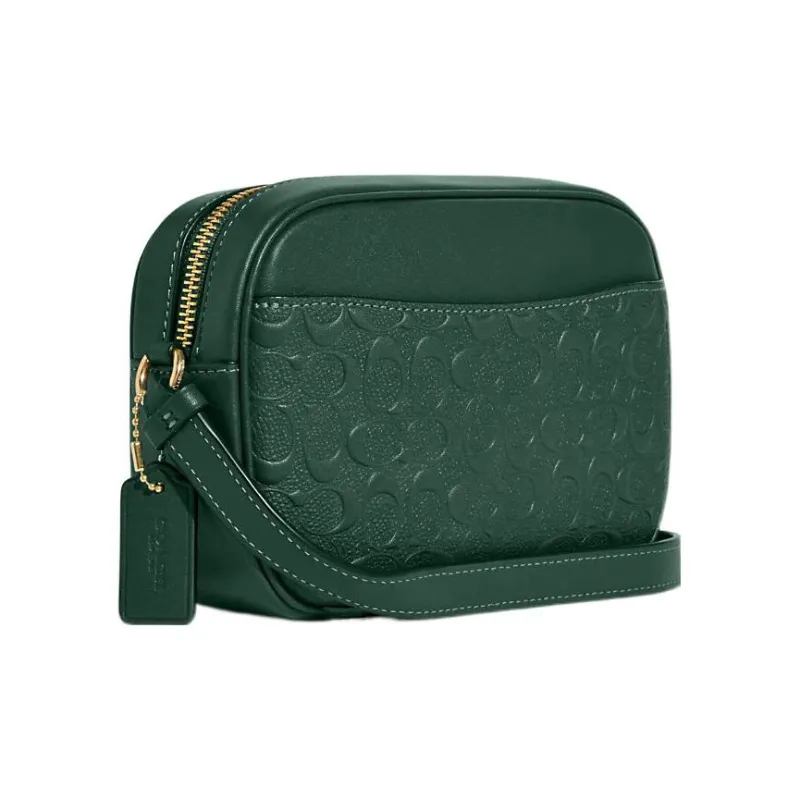 COACH Jamie Smooth Calf Leather Camera Bag, Shoulder Bag, Crossbody Bag Mini Women's Dark Green-1