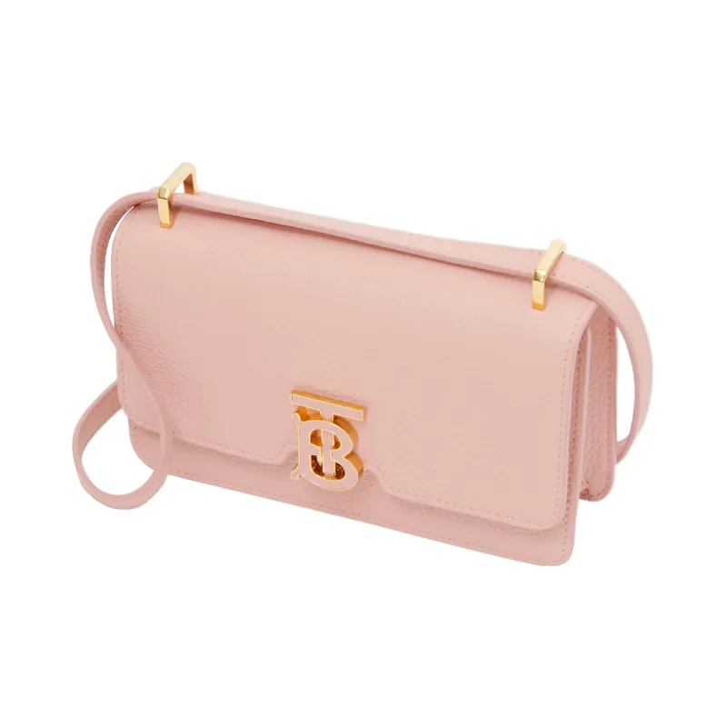 Burberry Cow Leather Shoulder Bag Crossbody Bag Mini Women's Dark Pink-2