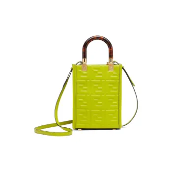 FENDI Sunshine Cow Leather Handbag, Shoulder Bag, Crossbody Bag Mini Women's Sprout Green