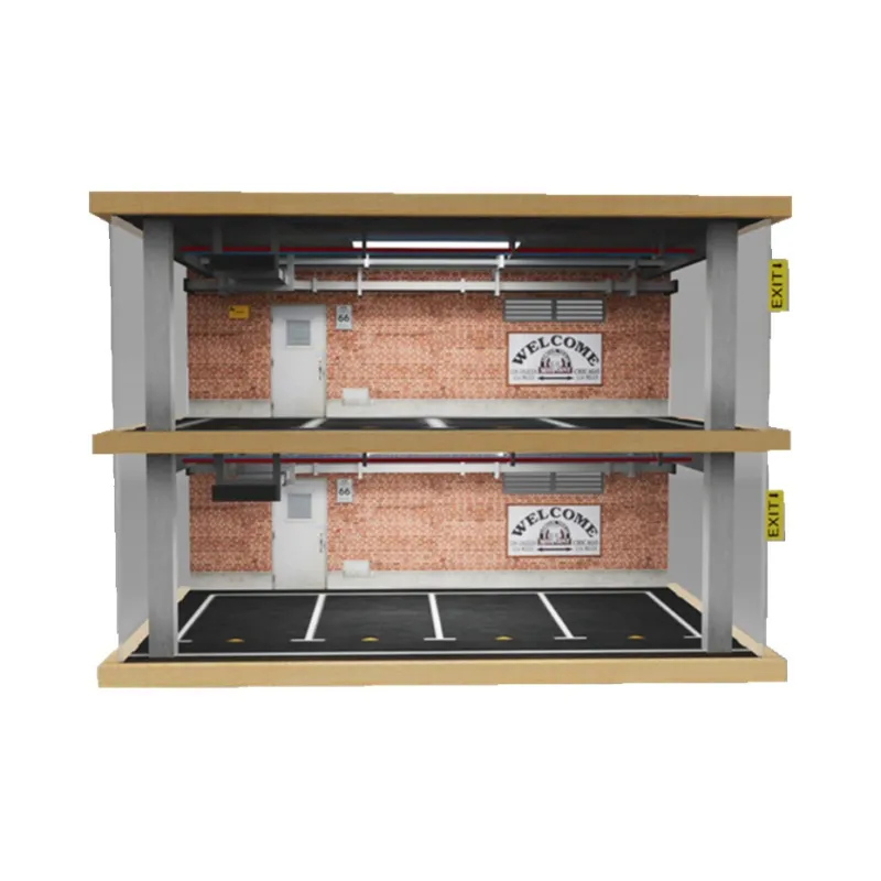 CARMCK 1 24 Triple Layer Pipe Style Car Models Parking Lot Ornament Simulation Garage Model Accessories-8