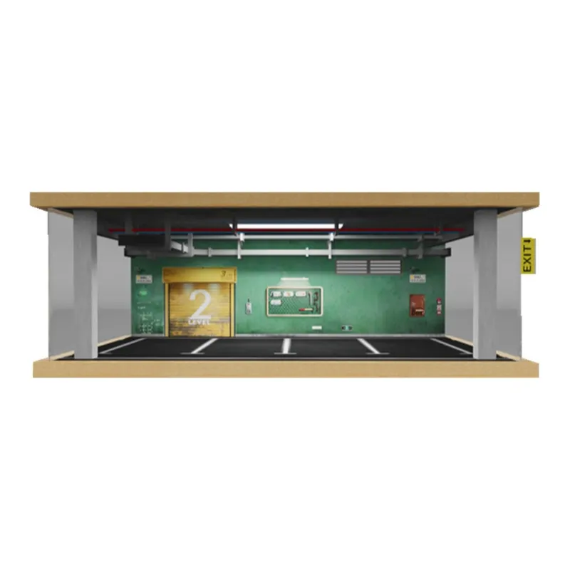 CARMCK 1 24 Triple Layer Pipe Style Car Models Parking Lot Ornament Simulation Garage Model Accessories-1