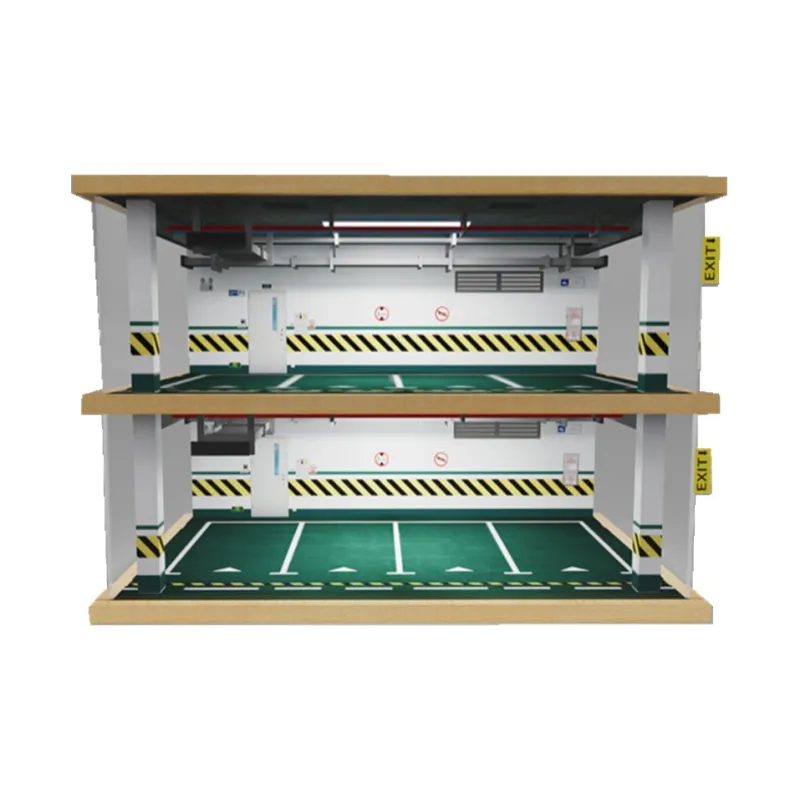 CARMCK 1 24 Triple Layer Pipe Style Car Models Parking Lot Ornament Simulation Garage Model Accessories-6