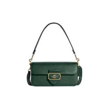 COACH Cow Leather Portable Crossbody Bag Shoulder Bag Women's Dark Green