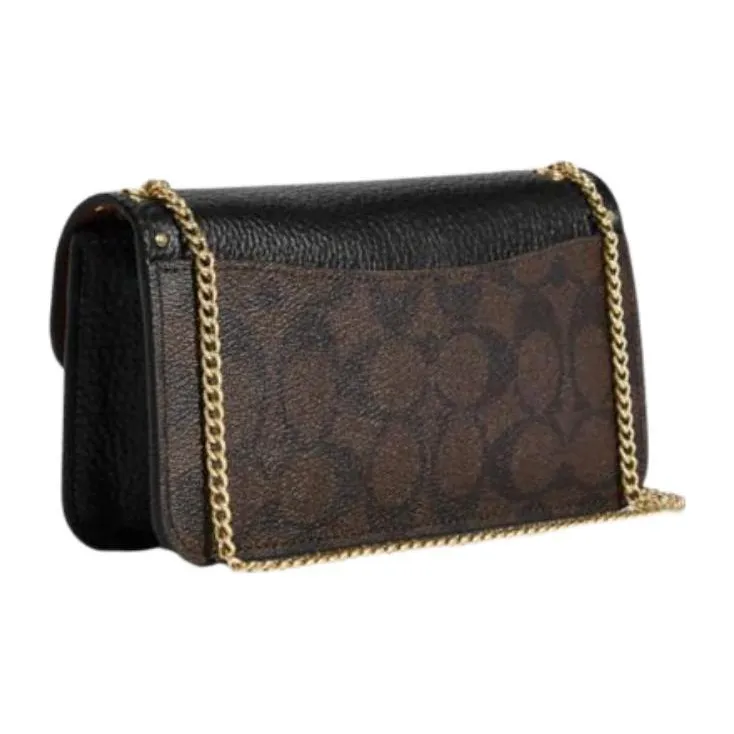 COACH Cow Leather Detail Small Square Bag Shoulder Bag Crossbody Bag Small Size Women's Black-2