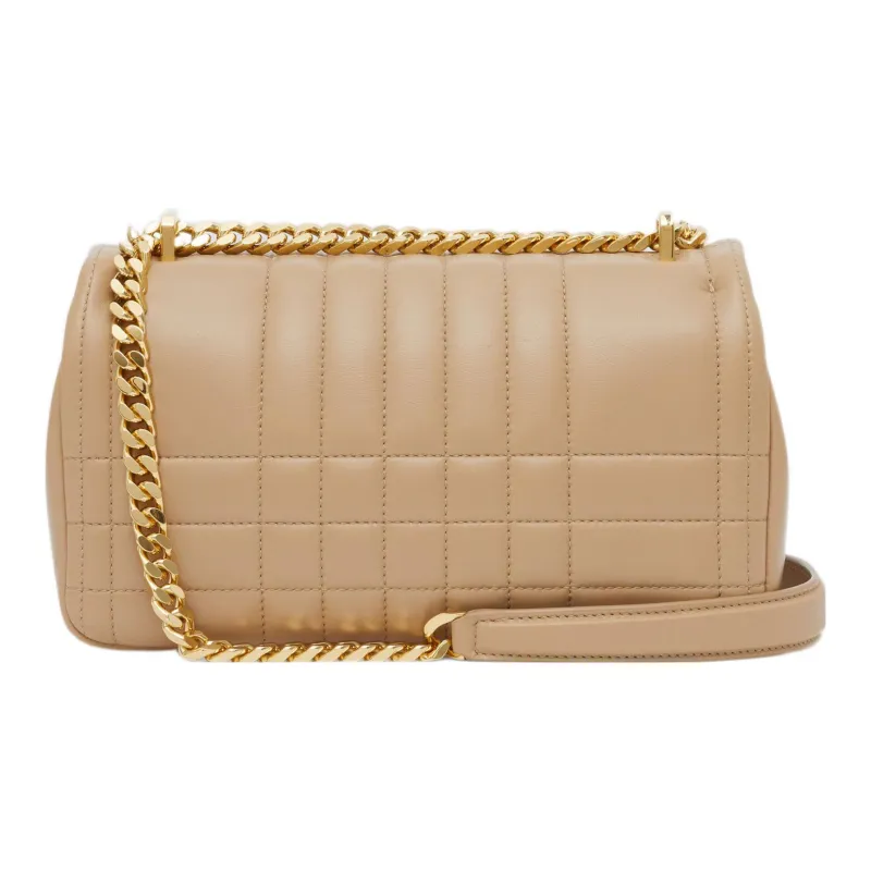 Burberry Lola Lola Bag Lambskin Shoulder Bag Crossbody Bag Small Size Women's Wheat Beige-3