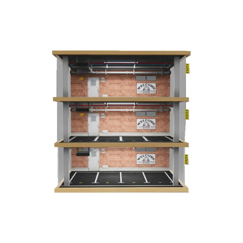 CARMCK 1 24 Triple Layer Pipe Style Car Models Parking Lot Ornament Simulation Garage Model Accessories-17