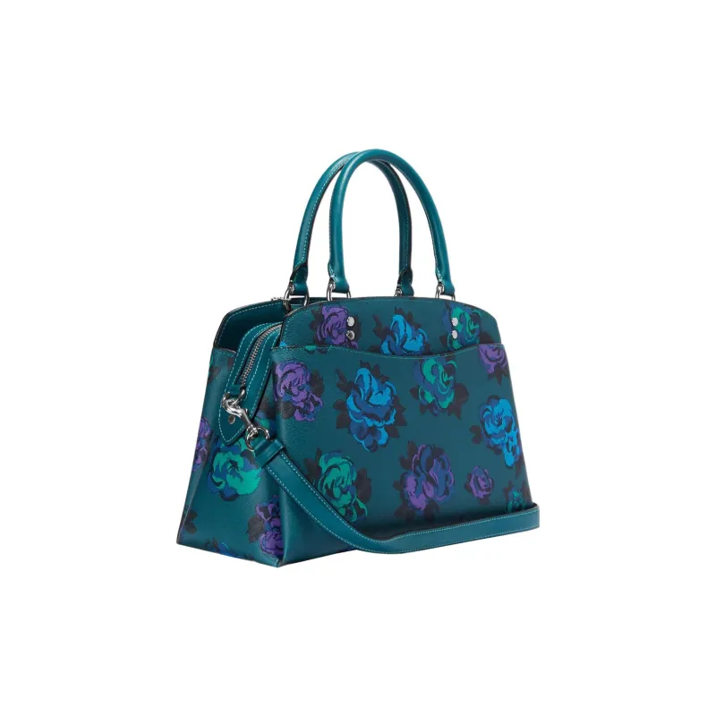 COACH Sprint Canvas With Leather Shoulder Bag Crossbody Bag Handbag Large Size Women's Deep Turquoise-1