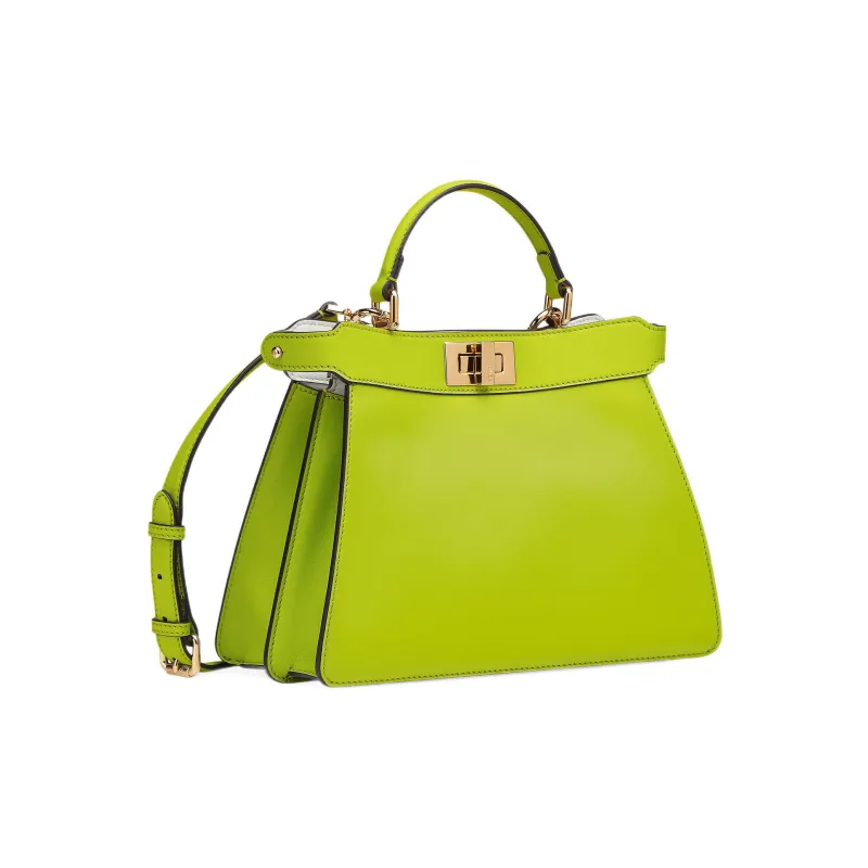FENDI Peekaboo ISeeU Cow Leather Shoulder Bag Crossbody Bag Handbag Small Size Women's Sprout Green-1