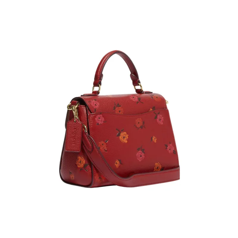 COACH Morgan Pebbled Leather Shoulder Bag Crossbody Bag Handbag Small Size Women's Red Apple Red-1