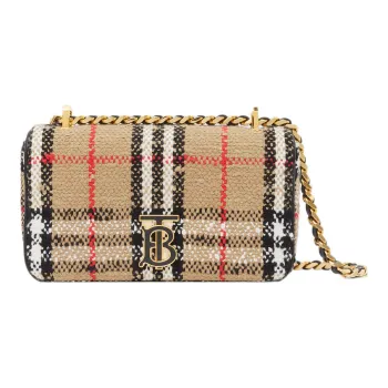 Burberry Lola Lola Bag Cotton Blend With Wool Shoulder Bag Crossbody Bag Mini Women's Brown