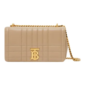 Burberry Lola Lola Bag Lambskin Shoulder Bag Crossbody Bag Small Size Women's Wheat Beige