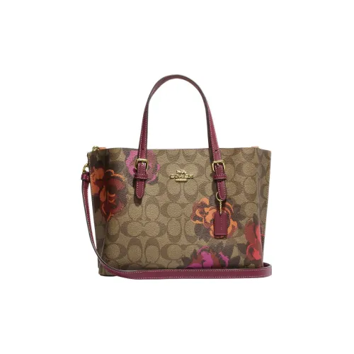 COACH Mollie Canvas With Leather Shoulder Bag, Crossbody Bag, Handbag Medium Size Women's Khaki