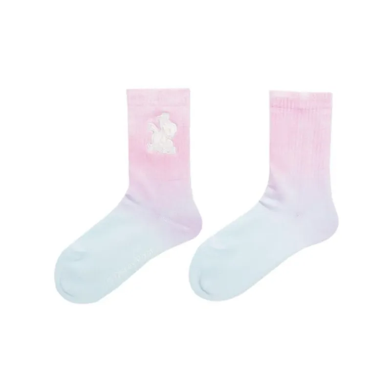 LiNing Li Ning Disney Toy Story Mid Calf Socks Women's 2 Pack Blue Pink Gradient-1