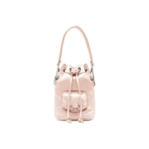 FENDI Mon Tresor Fabric With Cow Leather Bucket Bag, Shoulder Bag, Crossbody Bag, Handbag Mini Women's Pink