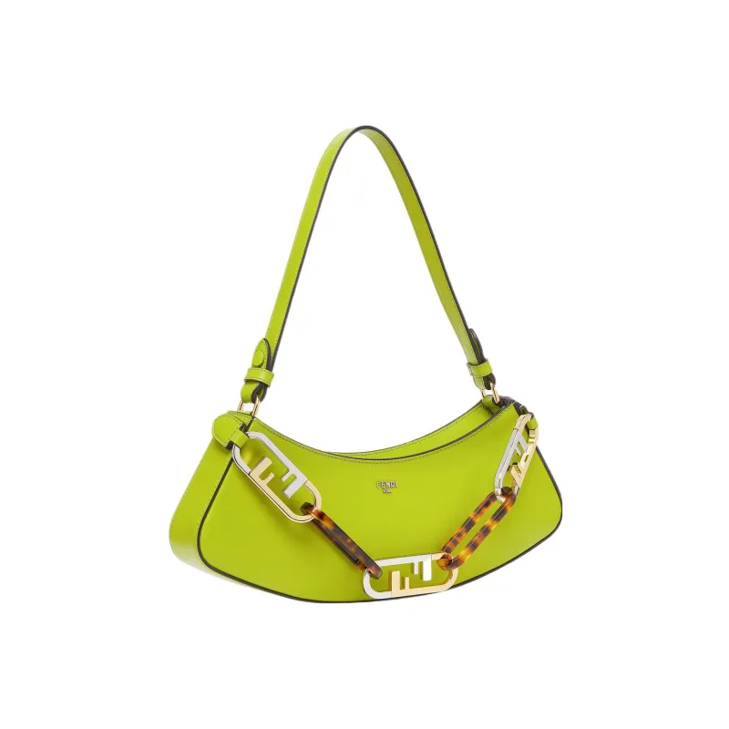 FENDI O'Lock Swing Cow Leather Handheld Handbag Shoulder Bag Women's Sprout Green-3