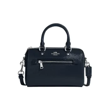 COACH Rowan Patent Leather Bonded Leather Handbag Shoulder Bag Crossbody Bag Small Size Women's Navy