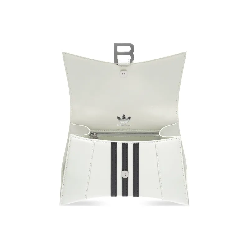 Balenciaga Adidas Collaboration Hourglass Cow Leather Shoulder Bag, Crossbody Bag, Handbag Women's White-4