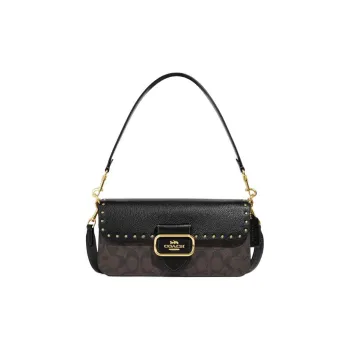 COACH Morgan 27 Shoulder Bag In Colorblock Signature Canvas With Rivets