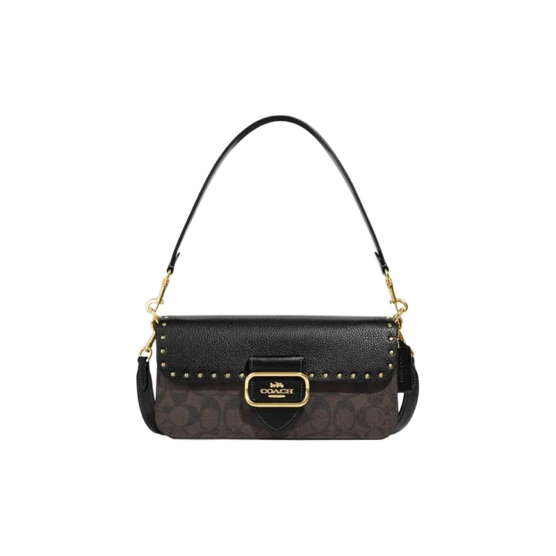 COACH Morgan 27 Shoulder Bag In Colorblock Signature Canvas With Rivets-0