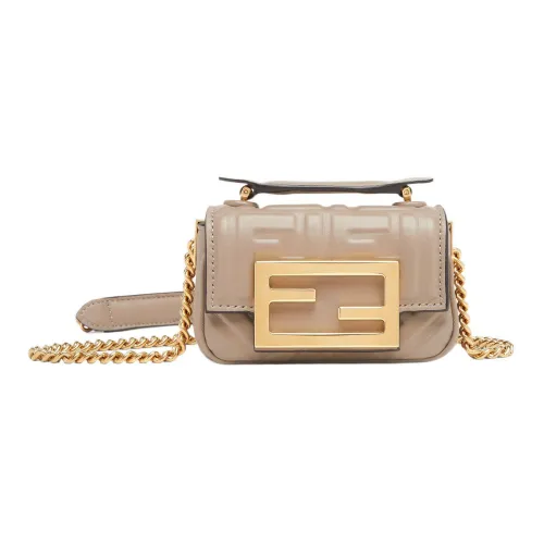 FENDI Baguette Sheepskin Crossbody Bag, Shoulder Bag Extra Mini Women's Beige