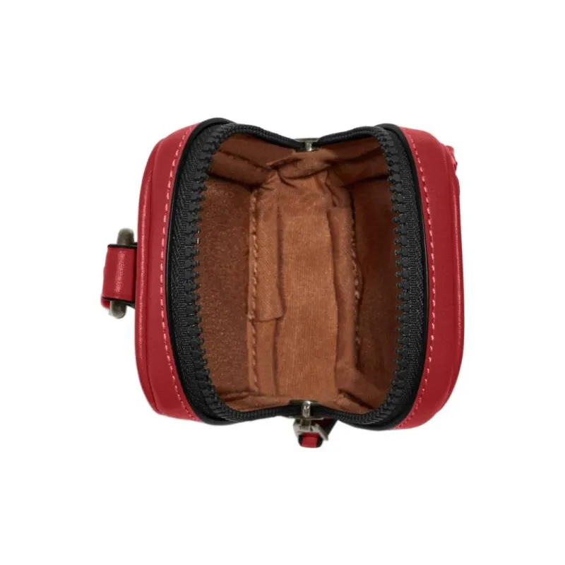 COACH N/S Cow Leather Keychain Card Holder Coin Purse Small Size Women's Red-1