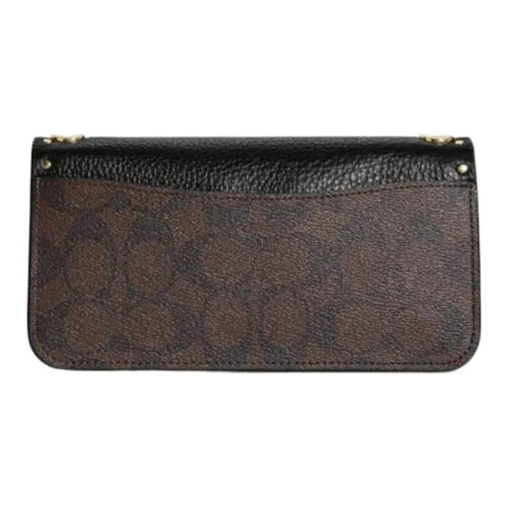 COACH Cow Leather Detail Small Square Bag Shoulder Bag Crossbody Bag Small Size Women's Black-1