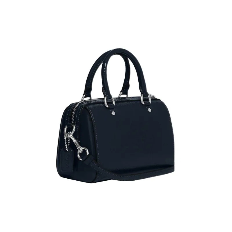 COACH Rowan Patent Leather Bonded Leather Handbag Shoulder Bag Crossbody Bag Small Size Women's Navy-1