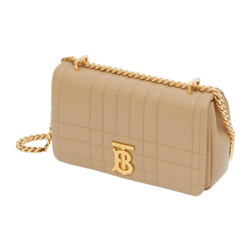 Burberry Lola Lola Bag Lambskin Shoulder Bag Crossbody Bag Small Size Women's Wheat Beige-2