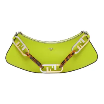 FENDI O'Lock Swing Cow Leather Handheld Handbag Shoulder Bag Women's Sprout Green