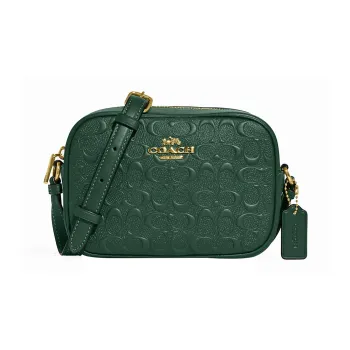 COACH Jamie Smooth Calf Leather Camera Bag, Shoulder Bag, Crossbody Bag Mini Women's Dark Green