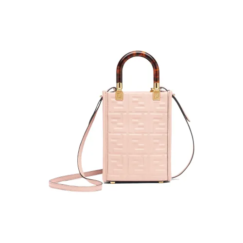 FENDI Sunshine Cow Leather Handbag Shoulder Bag Crossbody Bag Mini Women's Pink