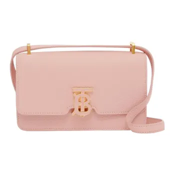 Burberry Cow Leather Shoulder Bag Crossbody Bag Mini Women's Dark Pink