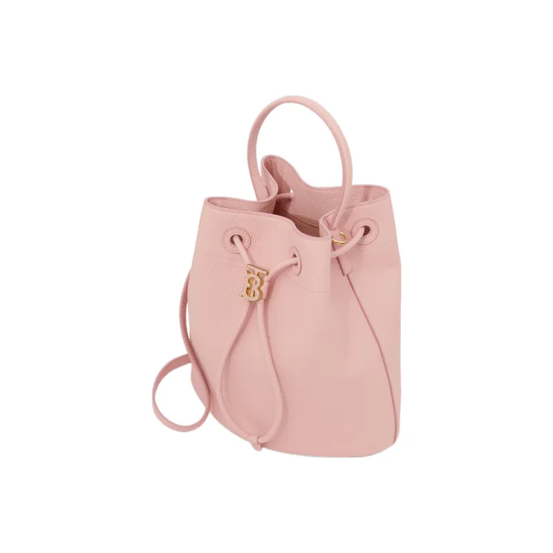 Burberry Calfskin Bucket Bag, Portable Crossbody Bag, Shoulder Bag Trumpets Women's Dark Pink-2