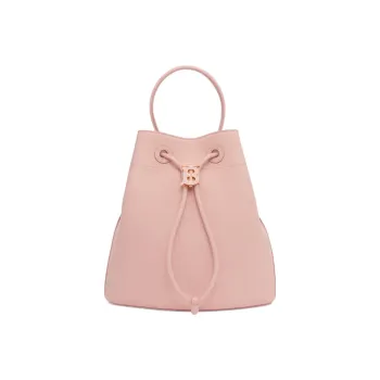 Burberry Calfskin Bucket Bag, Portable Crossbody Bag, Shoulder Bag Trumpets Women's Dark Pink