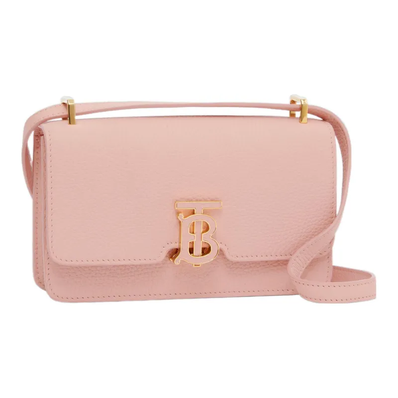 Burberry Cow Leather Shoulder Bag Crossbody Bag Mini Women's Dark Pink-1