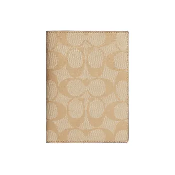 COACH Passport Case Coated Canvas Passport Case Mini Women's Light Khaki