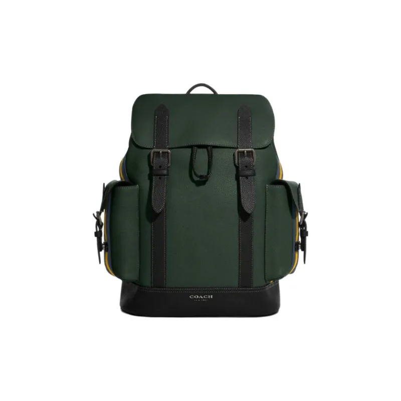 COACH Hudson Cow Leather Backpack Tubas Men's Amazon Green-0