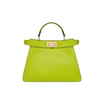 FENDI Peekaboo ISeeU Cow Leather Shoulder Bag Crossbody Bag Handbag Small Size Women's Sprout Green