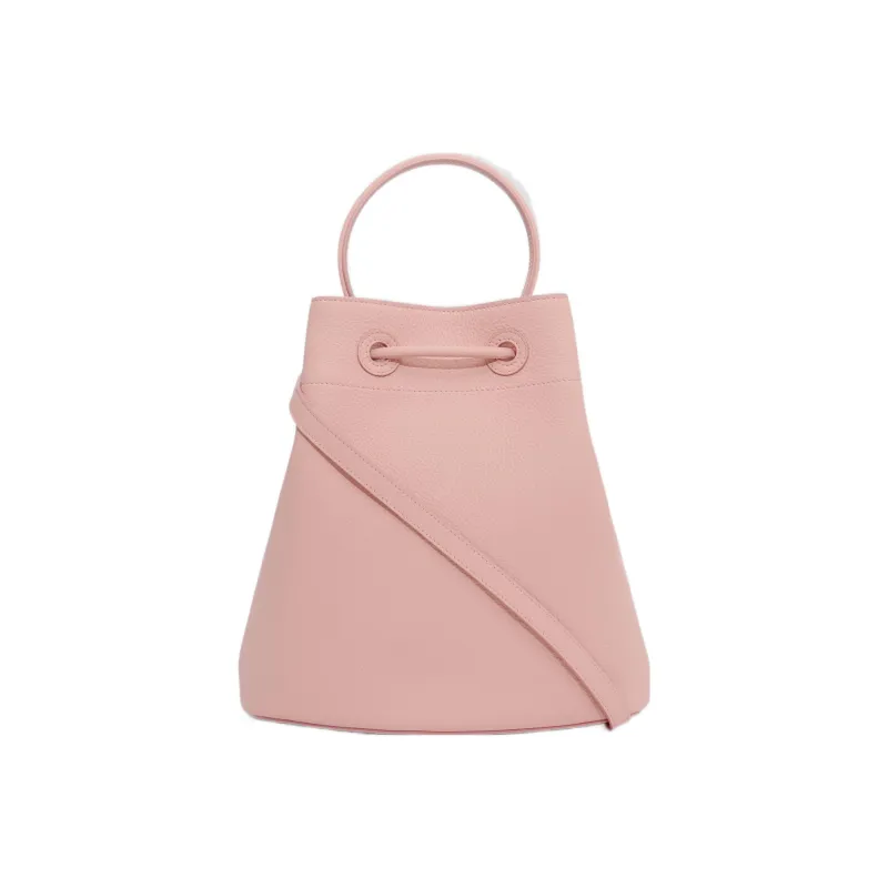Burberry Calfskin Bucket Bag, Portable Crossbody Bag, Shoulder Bag Trumpets Women's Dark Pink-3