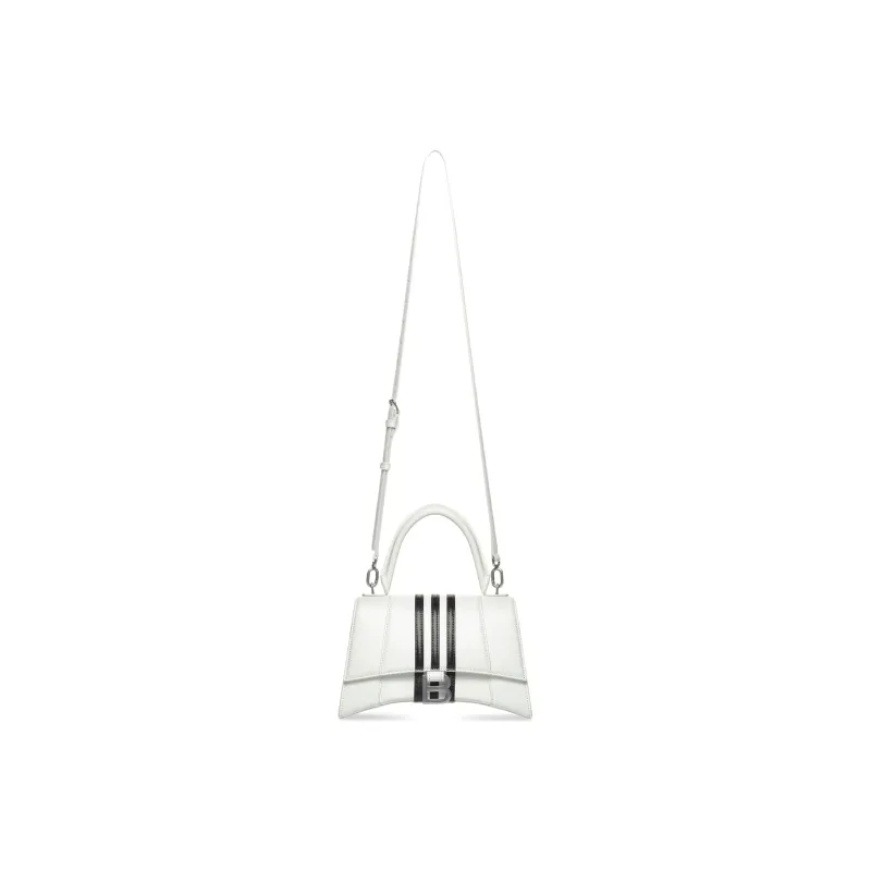 Balenciaga Adidas Collaboration Hourglass Cow Leather Shoulder Bag, Crossbody Bag, Handbag Women's White-5