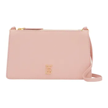 Burberry Mini Tb Grainy Leather Pouch Pink