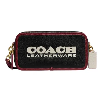 COACH Kia Natural Pebbled Leather Camera Bag, Shoulder Bag, Crossbody Bag Women's Black