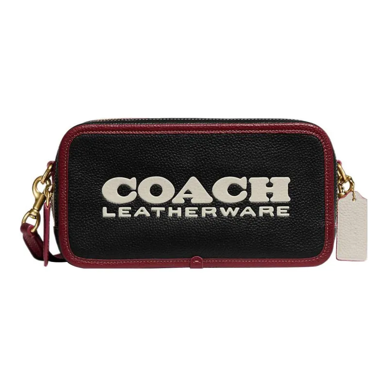 COACH Kia Natural Pebbled Leather Camera Bag, Shoulder Bag, Crossbody Bag Women's Black-0