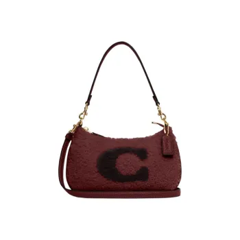 COACH Teri Sheepskin With Cow Leather Portable Crossbody Bag Shoulder Bag Women's Cherry Red